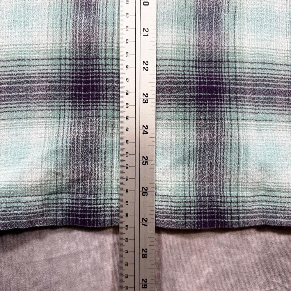 Patagonia Mens Large Plaid Short Sleeve Organic Cotton Button Down Shirt Green - Picture 7 of 8